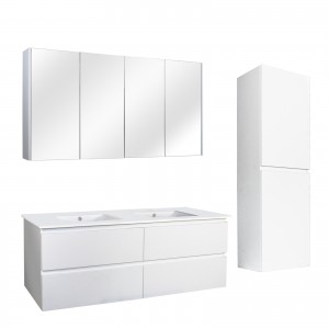 Qubist Matte White Wall Hung 1500 Vanity Cabinet Only